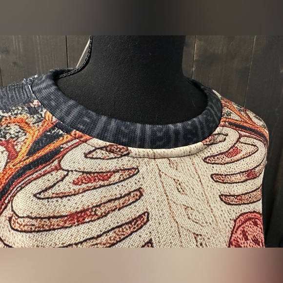 Women's Black Anatomical Print Light-weight Sweatshirt - Size M - Picture 6 of 11